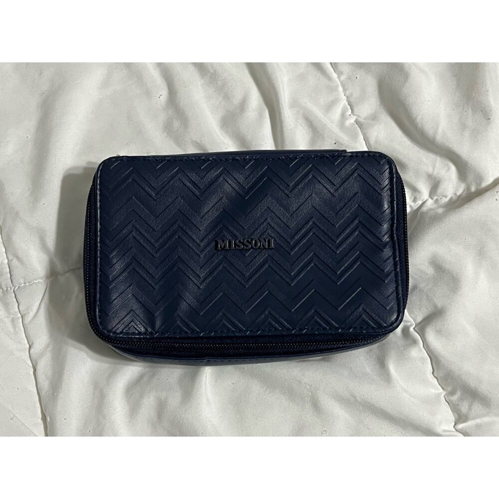 Missoni X Delta Blue Zip Around Travel Case